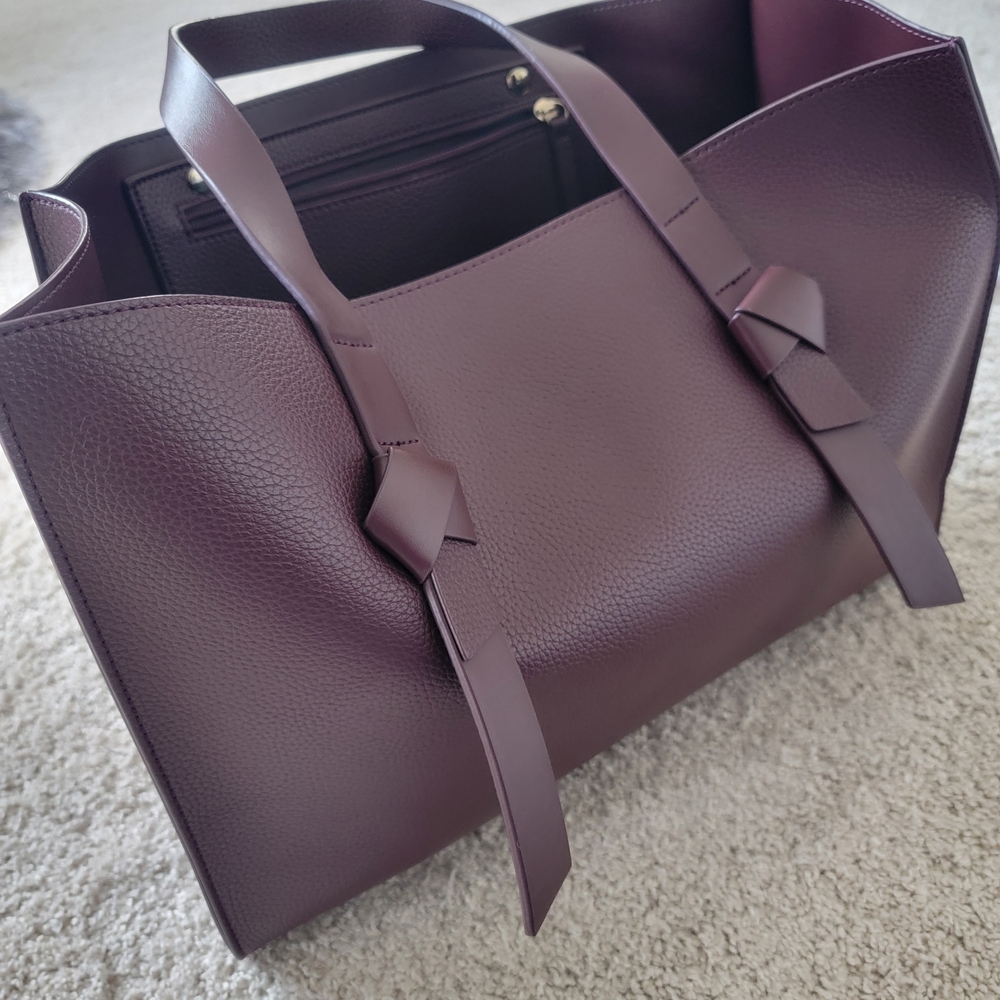 Rachel Zoe Plum Pebbled Leather Tote